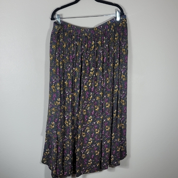 RR Women Flowy Fairy Maxi Skirt Size 22W XL Floral Asymmetrical Y2K Tiered - Picture 8 of 13